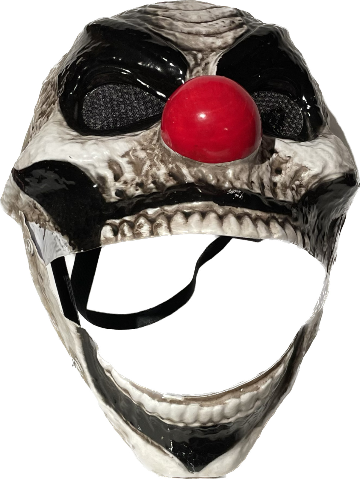 MOVING JAW CLOWN MASK Red Nose Adult Face Costume Evil Zombie Smile Mouth Opens