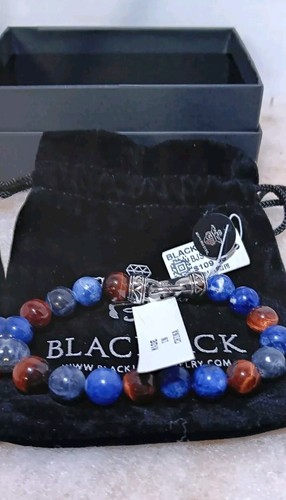 BLACKJACK Herren Edelstahl Perlen Armband Sodalith Rot Tigerauge BJS16BLS - Bild 10 von 15