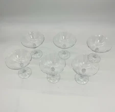 Set of 6 Champagne Glasses Crystalite Bohemia Martini Glasses Wedding Gift  (74)