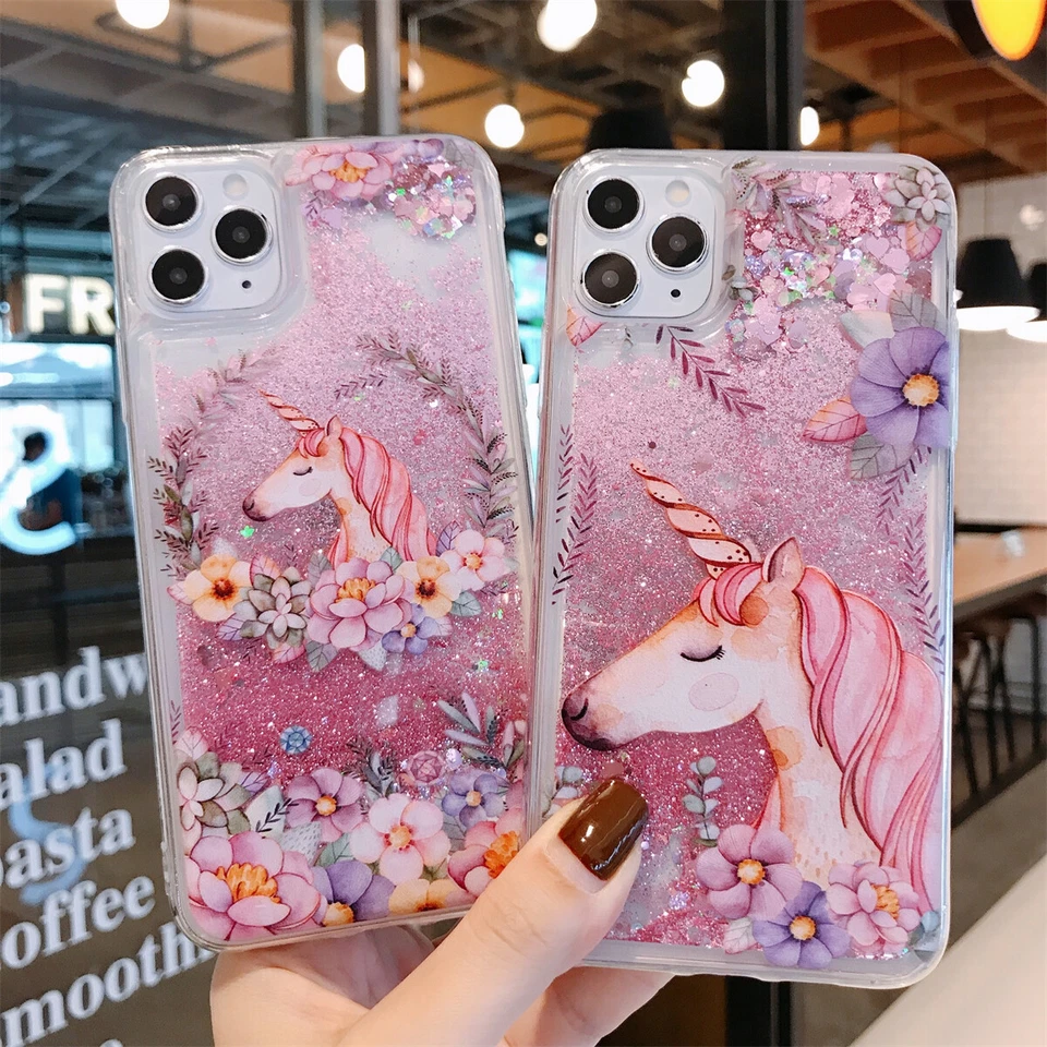 Unicorn Flamingo Liquid Glitter Case Cover For iPhone 14 Pro Max 13 12 11 7 8 SE - Image 2 of 4