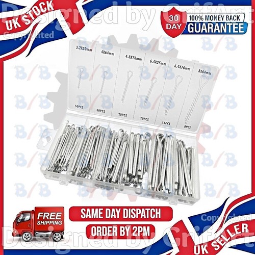 144PC LARGE COTTER PIN SPLIT PINS FASTENERS ASSORTMENT FIXING VARIOUS ...