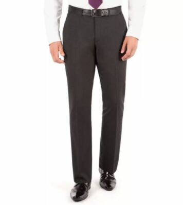 The Collection Charcoal Plain Regular Fit Suit Trousers Size W36R DH008 LL 14