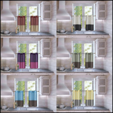 2pc Short Kitchen Set 2-Tone Window Dressing Grommet Semisheer Curtain HEIDI 36"