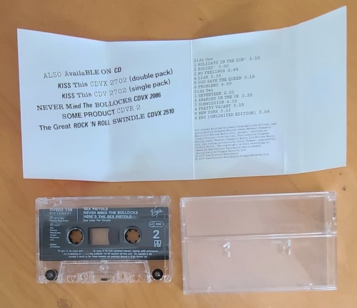 SEX PISTOLS-NEVER MIND THE B!@#$%&S - RARE VIRGIN/EMI CASSETTE - 1977 - EX.CON - Picture 2 of 5