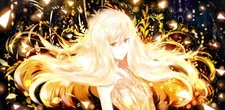 Anime original characters long hair girls blonde fantasy CCG Gaming Mat Desk