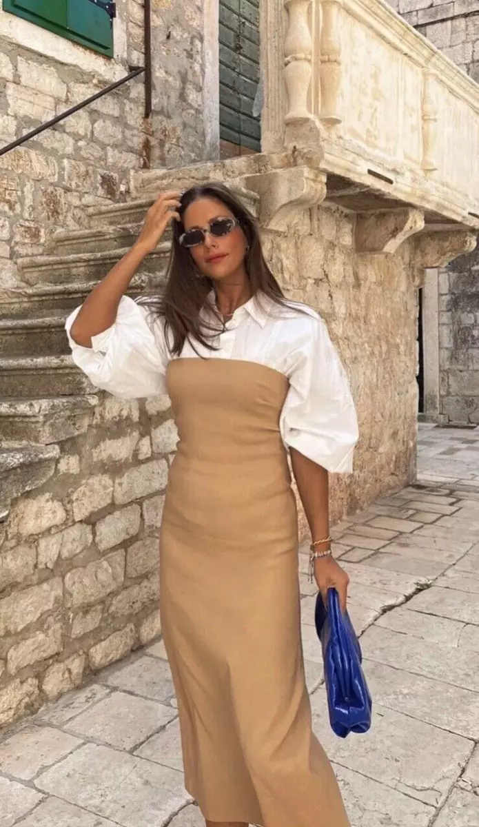 Zara cream leather dress 2025