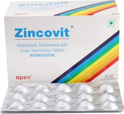 Zincovit Multivitamin & multiminerals 2x15=30Tablet for boost immunity