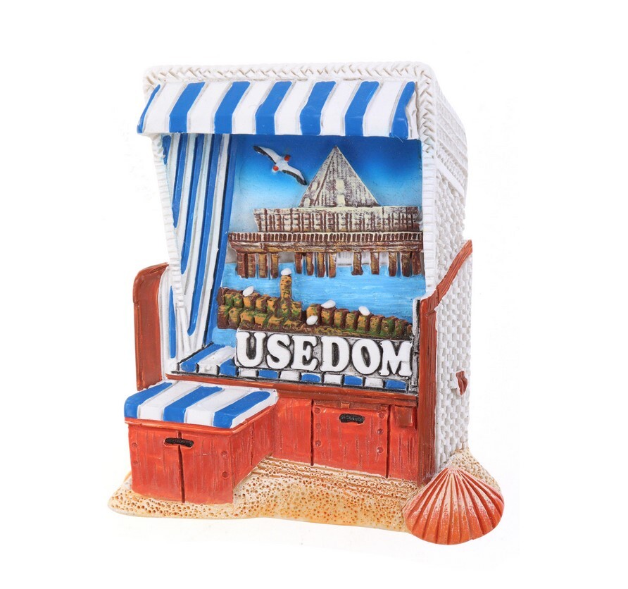 Usedom Island Baltic Sea Beach Chair Poly Souvenir Magnet Germany New