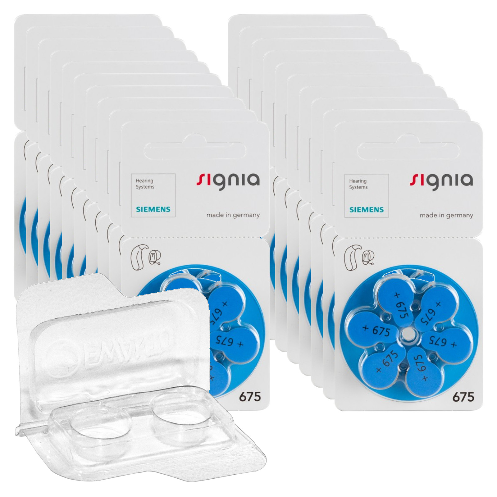 120 Siemens Signia hearing aid batteries PR44 blue 675 + tra