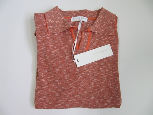 MRSP$399 Nuova Umberto Vallati Maglia Polo Arancione Melange Cotone T Shirt Uomo S M L - Foto 3 di 16