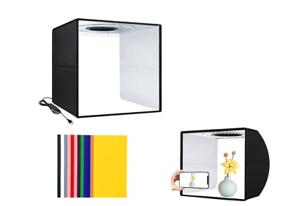 Mini Leuchtkasten Fotografie - 25cm 30cm 40cm Tragbares Studio Kit LED Lichter Schwarz