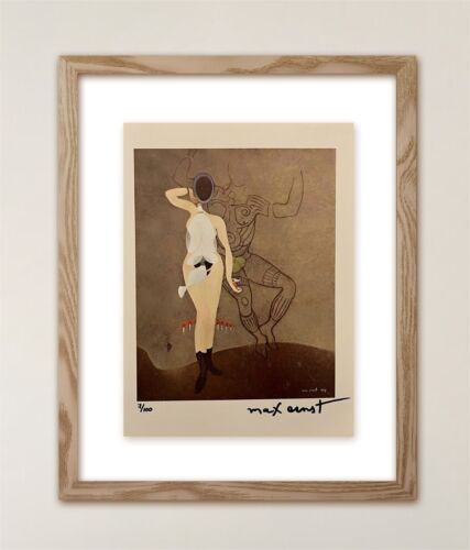 ORIG. MAX ERNST SIGNED AND FRAMED PRINT + COA AND APPRAISAL FOR $ 3500USD.