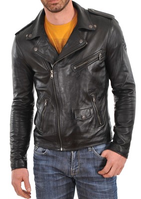 Men's Leather Jacket Stylish Handmade Motorcycle Bomber Biker Genuine Lambskin