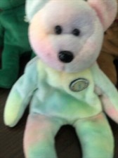 1999 B.b Birthday Bear Rainbow B-day Ty Beanie Baby Retired MWMT 10th Gen