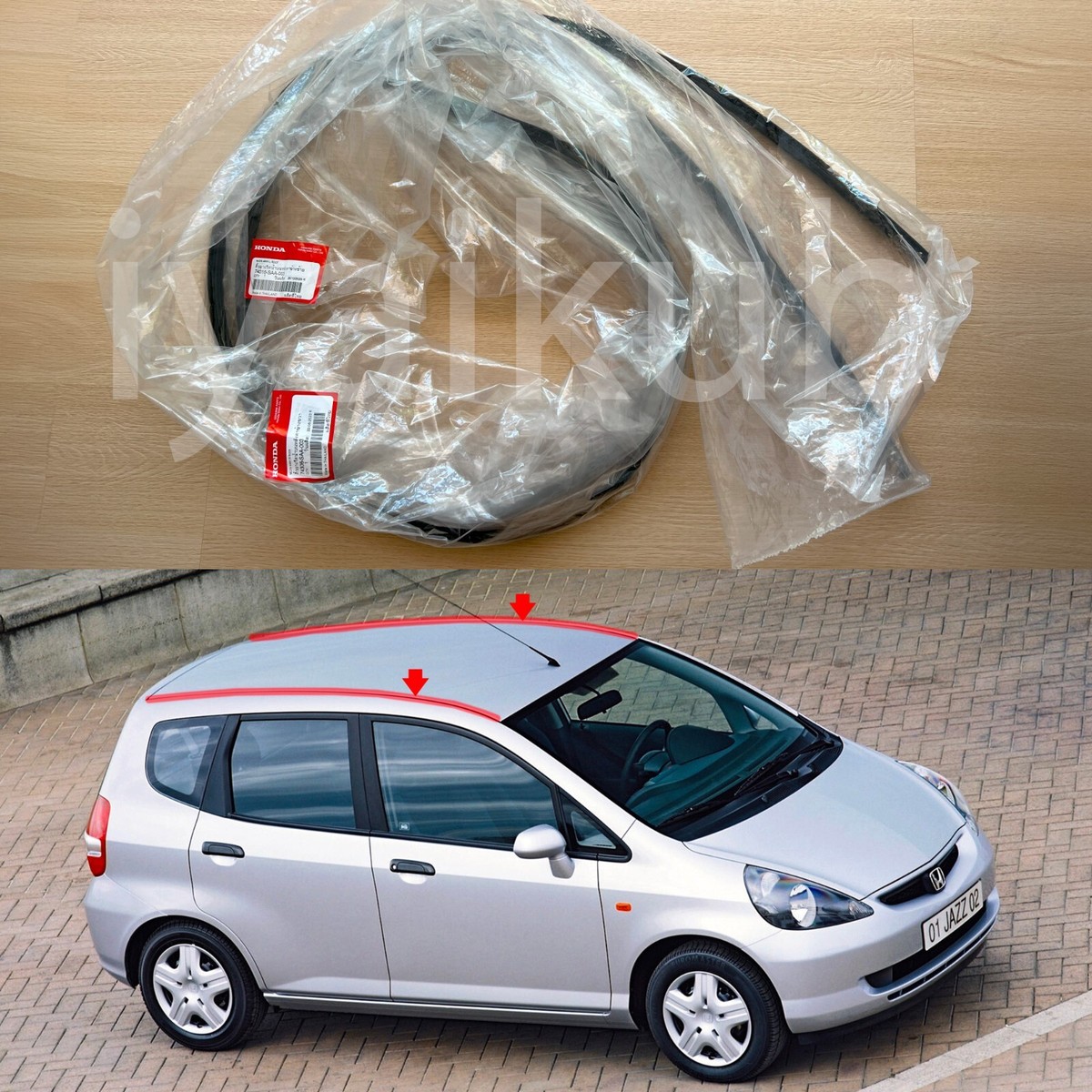 01-08 Genuine Honda FIT JAZZ GD 1st gen side roof drip molding