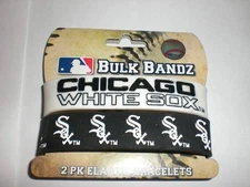 WHOLESALE LOTS OF CHICAGO WHITE SOX 2PK ELASTIC BRACELETS BULK BANDS
