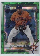 2021 Bowman Chrome Draft Sapphire Edition Green /50 Pedro Leon #BDC-92 1cx3
