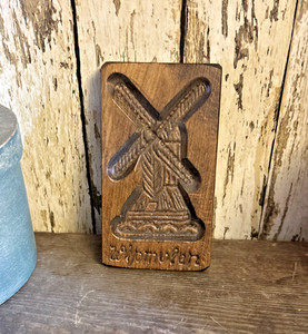 Vintage Springerle Wooden Gingerbread Mold Windmill Wall Hanger