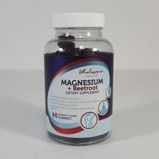 Wholesome Health Magnesium + Beetroot Heart Health 60 Raspberry Gummies EXP 2027