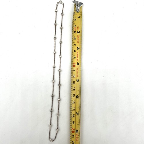 Satellite Chain Necklace Beaded Silver 925 5.9 Grams - Picture 6 of 7