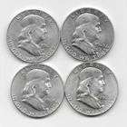 4 - 1963 - D   FRANKLIN HALF  DOLLARS  AU-50