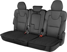 Rear Seat Cushion - Black Diamond Stitched Faux Leather Rear Seat Cover for C...