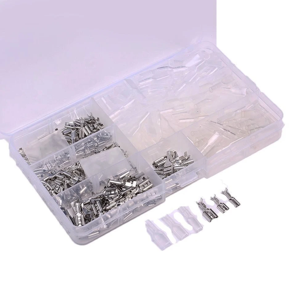 150 conjuntos 2.8/4.8/6.3mm conector pá terminal de crimpagem de fio + manga isolante - Imagem 2 de 4