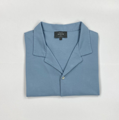 Herren hell staubig blau privat weiß VC Hemd Größe 7 XXL 2XL Handarbeit kubanisch B