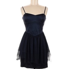 DECODE 1.8 NWT Navy Blue Corest Back Sweetheart Tulle Dress  12 Formal 90s y2K
