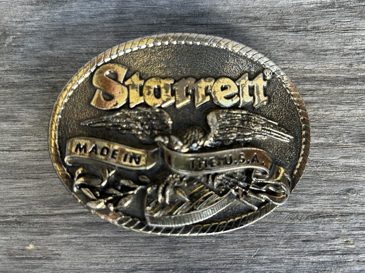 Starrett Made In The USA Brass Belt Buckle Vintage VTG