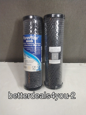 Pureplus CT010 = 2 qty Sintering Activated Carbon Block Water Filter 10'' x 2.5'' 