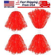 4Pack Cheerleading Pom Poms Cheerleader Squad Spirited Pompoms Cheer Hand Flower