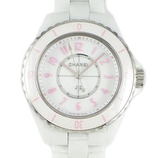 Chanel J12 Pink Blush H6755 Ceramic 34.0mm White Dial Quartz with Papers #JBW774