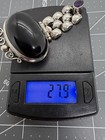 Thick Vintage Sterling Silver Big Onyx Amethyst Dangle Enhancer Pendant — photo 9