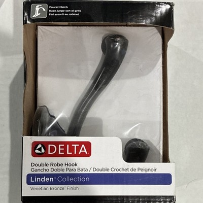 Delta Linden Collection Double Towel Hook 79435-RB Venetian Bronze Bathroom