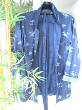  MattGlanz Satin Pyjama  38/40  blau