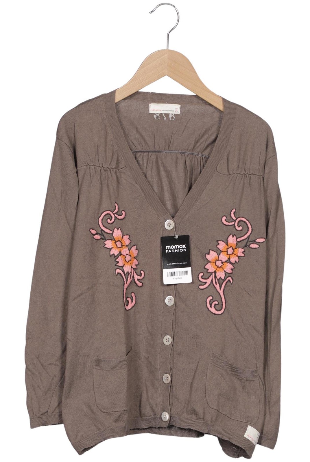 Odd Molly Strickjacke Damen Cardigan Jacke L Baumwolle Braun