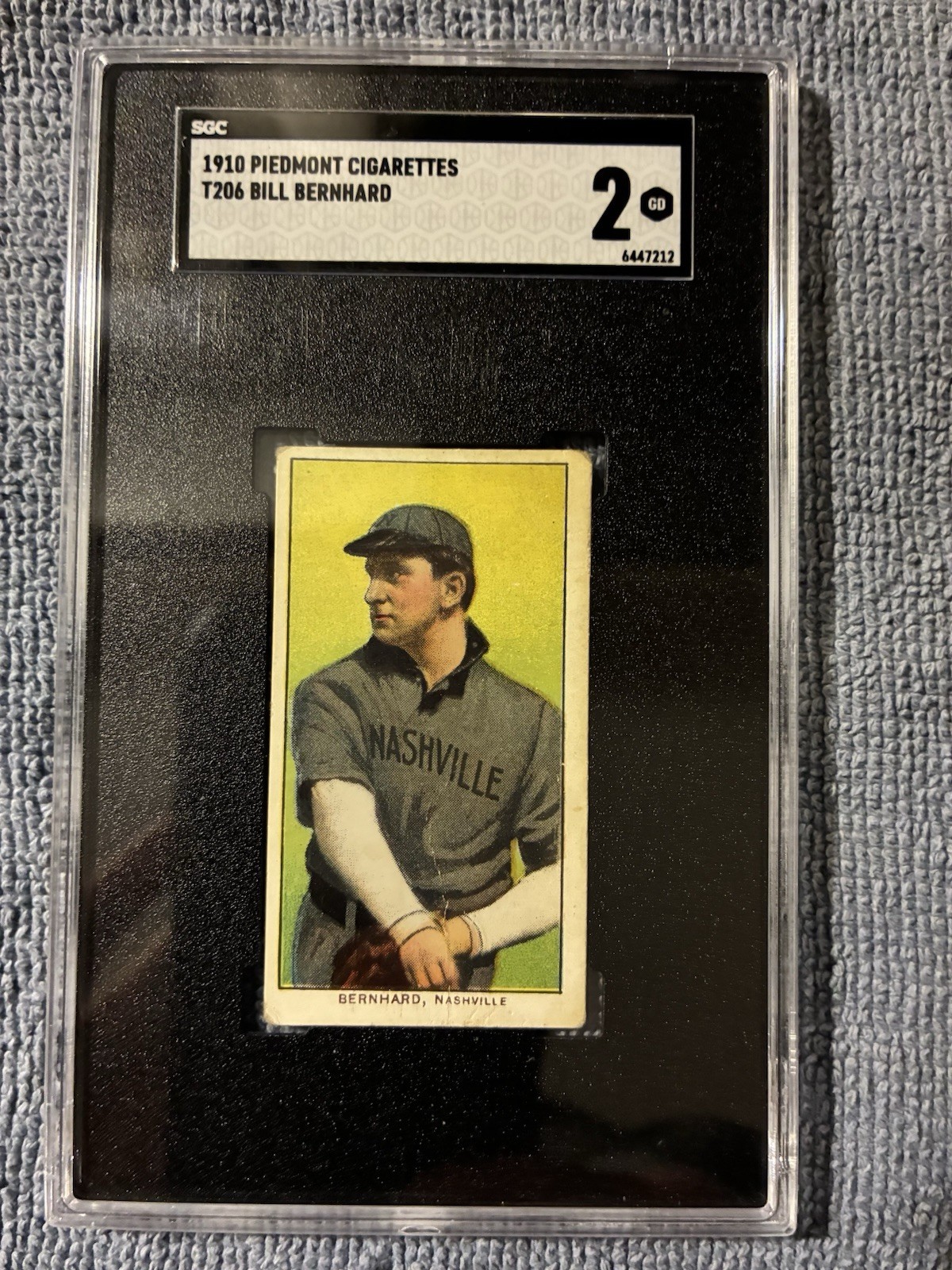 1910 Piedmont T206 Bill Bernhard Southern Leaguer Nashville SGC 2