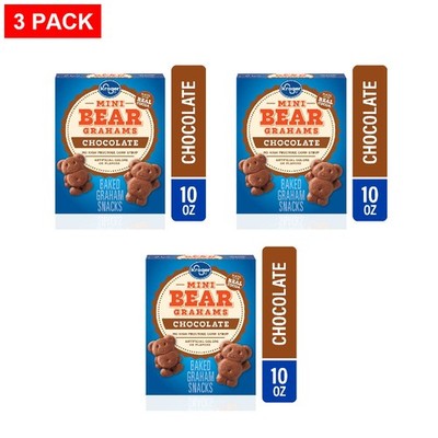 Kroger Mini Bear Chocolate Graham Crackers 10 oz - Pack of 3