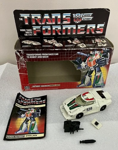 Vintage Transformers Wheeljack G1 1985 w/box (broken tab)