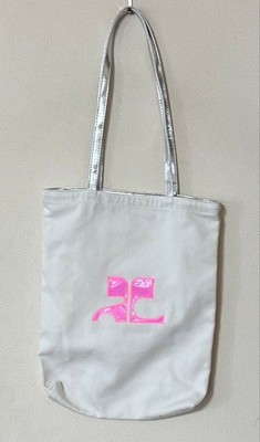 Courreges Women Bag Tote Big Logo Shoulder Pink Limited Edition VHTF Designer Co