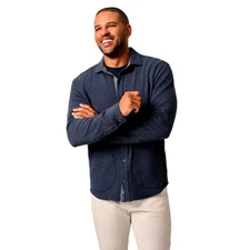 Johnnie-O johnnie-O Mens Ruettiger Knit Shacket, Indigo (US, Alpha, Large,