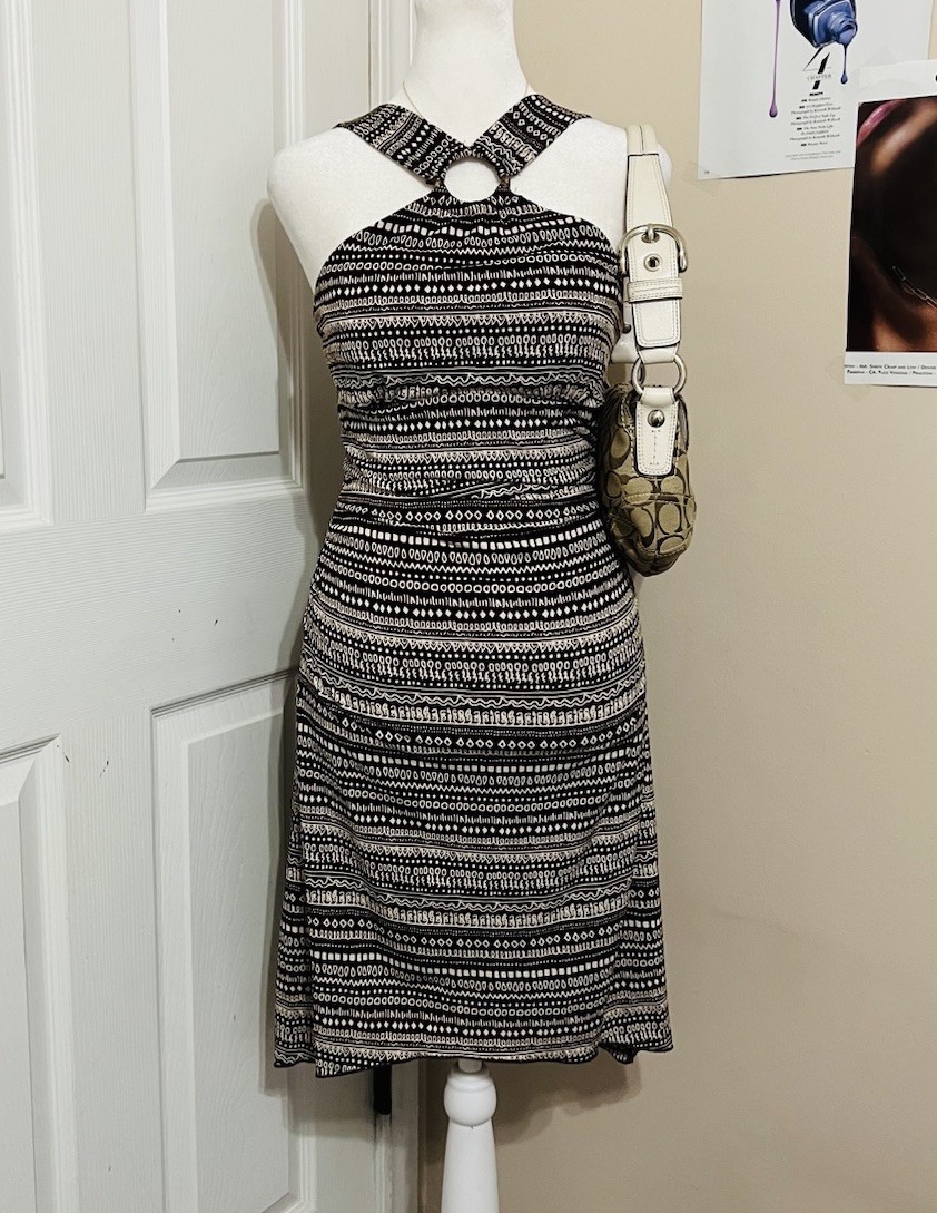 Ruby Rox Brown White Geometric Halter Ring  A-Lin… - image 1