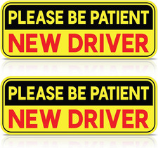   2 Pcs New Driver Stickers for Cars   9 by 3.3   Strong Adhesive, Durable, We