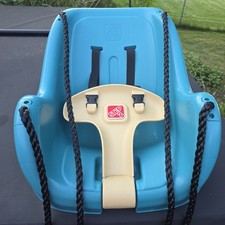 Step2 Toddler Bucket Swing Blue Outdoor Playground Seat w/ Safety Harness Rope