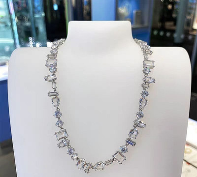 Swarovski Gema Dazzling Mixed Cut Crystal Necklace Female High Version Crystal