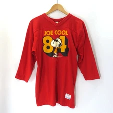 VINTAGE 70-80s SNOOPY JOE COOL FOOT BALL TEE SIZE M Vintage Snoopy Joe Cool
