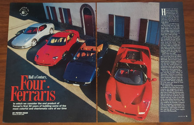 FERRARI 1997 550 MARANELLO 456 GTA F355 SPIDER F50 MAGAZINE ARTICLE ROAD & TRACK