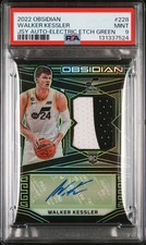 2022 PANINI OBSIDIAN JERSEY AUTO-ELECTRIC ETCH GREEN WALKER KESSLER 2/25 PSA 9