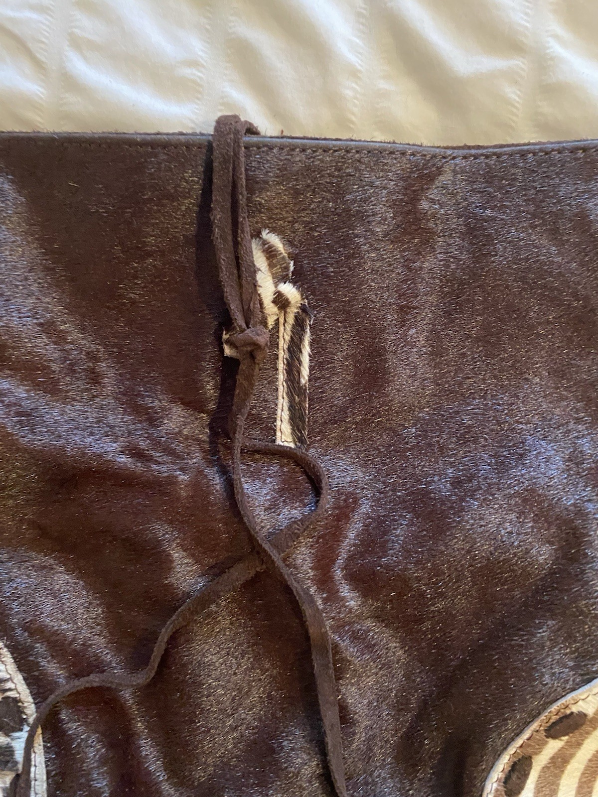 Borsa a tracolla Zara Y2K scamosciata marrone pony zebra marrone marrone marrone nappa boho